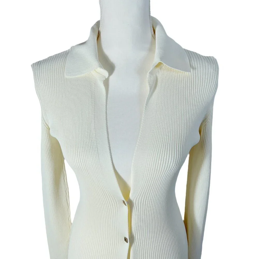 GAUGE81 Rubi Rib-Knit Dress in Ivory Maxi Dress Women's Size S - Picture 6 of 16